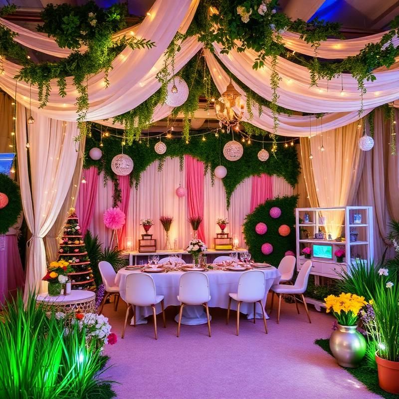 Whimsical themed party decoration with enchanted garden theme Chennai